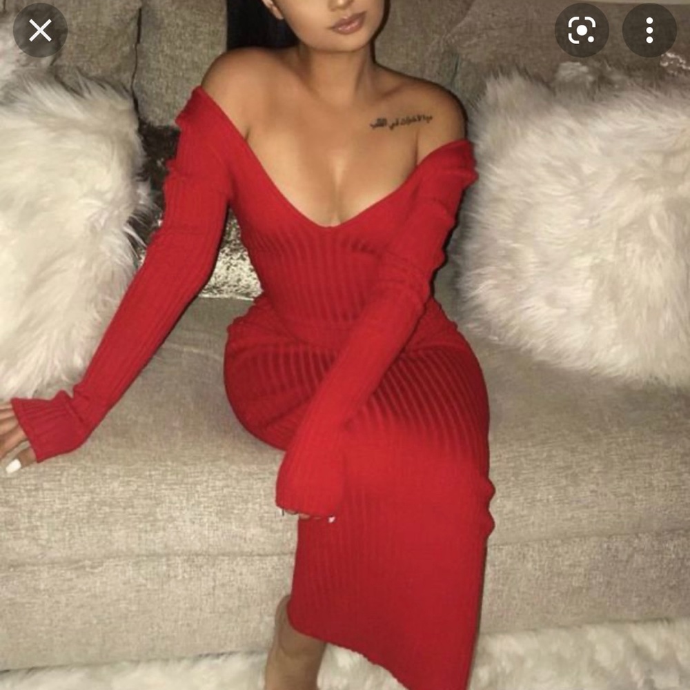 Red Hera collection midi dress - Picture 5 of 10